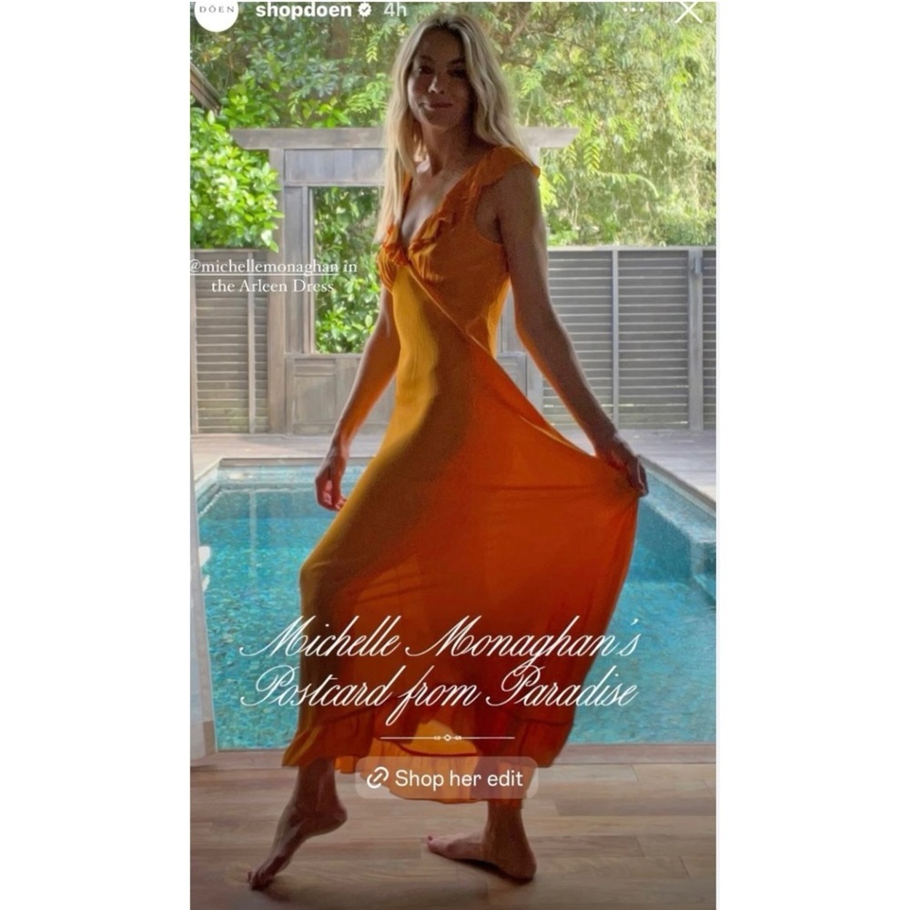 Doen Arleen Orange Maxi Dress NEW